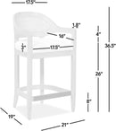 Americana Mid Century Modern 26 Inch Cane Back Counter Stool