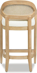 Americana Mid Century Modern 26 Inch Cane Back Counter Stool