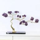Amethyst and brass decorative sculpture living room crystal tree