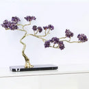 Amethyst and brass decorative sculpture living room crystal tree
