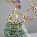Amethyst brass tree ornament living room lucky crystal sculpture