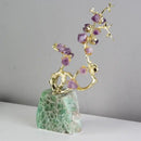 Amethyst brass tree ornament living room lucky crystal sculpture