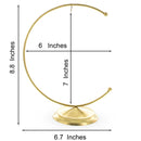 Crescent Moon Gold Metal Ornament Display Stand 8.8 Inches