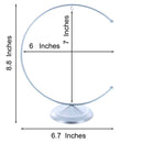 Crescent Moon Silver Metal Ornament Display Stand 8.8 Inches