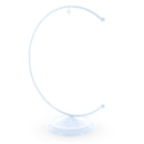 Crescent Moon White Painted Metal Ornament Display Stand 8.8 Inches