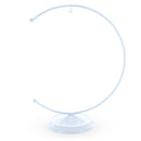 Crescent Moon White Painted Metal Ornament Display Stand 8.8 Inches