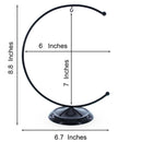 Crescent Moon Black Painted Metal Ornament Display Stand 8.8 Inches (Poland)