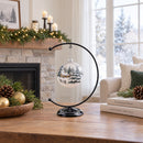 Crescent Moon Black Painted Metal Ornament Display Stand 8.8 Inches