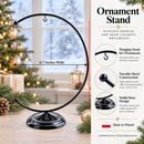 Crescent Moon Black Painted Metal Ornament Display Stand 8.8 Inches