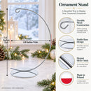 Solid Round Base Silver Metal Ornament Display Stand 7.8 Inches