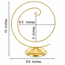 Art Deco Swirl Gold Metal Ornament Display Stand 10 Inches