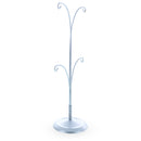 4-Arm Tree Branch Silver Metal Ornament Display Stand 12 Inches (Poland)