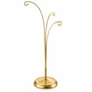 3-Arm Botanical Style Gold Metal Ornament Display Stand 12 Inches