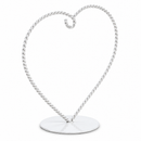 Heart-Shaped Twisted White Painted Metal Ornament Display Stand 6.2 Inches