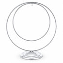 Contemporary Double Circle Silver Metal Ornament Display Stand 8.2 Inches
