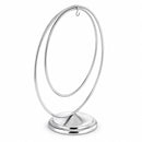 Contemporary Double Circle Silver Metal Ornament Display Stand 8.2 Inches