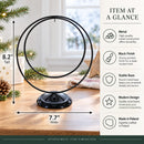 Contemporary Double Circle Black Painted Metal Ornament Display Stand 8.2 Inches