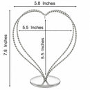 Double Wire Heart Twisted Silver Metal Ornament Display Stand 7.8 Inches