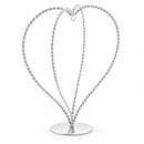 Double Wire Heart Twisted Silver Metal Ornament Display Stand 7.8 Inches