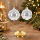 Open-Top Heart Twisted Gold Metal Ornament Display Stand 9 Inches