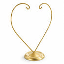 Open-Top Heart Twisted Gold Metal Ornament Display Stand 9 Inches