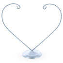 Open-Top Heart Twisted Silver Metal Ornament Display Stand 9 Inches (Poland)