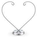Open-Top Heart Twisted Silver Metal Ornament Display Stand 9 Inches