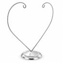 Open-Top Heart Twisted Silver Metal Ornament Display Stand 9 Inches