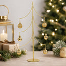 6-Arm Tiered Tree Gold Metal Ornament Display Stand 14 Inches