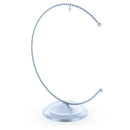Crescent Moon Twisted Silver Metal Ornament Display Stand 9 Inches (Poland)