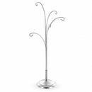 5-Arm Scroll Tree Branches Silver Metal Ornament Display Stand 14.5 Inches (Poland)