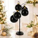 5-Arm Scroll Tree Branches Black Painted Metal Ornament Display Stand 14.5 Inches