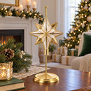 Upright Gold Metal Christmas Tree Topper Finial Stand Display Stand 7.2 Inches