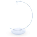Solid Round Base White Painted Metal Ornament Display Stand 7.8 Inches