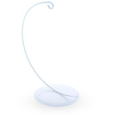 Solid Round Base White Painted Metal Ornament Display Stand 7.8 Inches