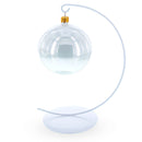 Solid Round Base White Painted Metal Ornament Display Stand 7.8 Inches (Poland)