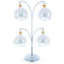 4-Arm Tree Branch Silver Metal Ornament Display Stand 12 Inches (Poland)