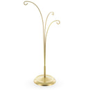 3-Arm Botanical Style Gold Metal Ornament Display Stand 12 Inches (Poland)