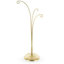 3-Arm Botanical Style Gold Metal Ornament Display Stand 12 Inches (Poland)