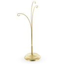 3-Arm Botanical Style Gold Metal Ornament Display Stand 12 Inches (Poland)