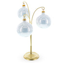 3-Arm Botanical Style Gold Metal Ornament Display Stand 12 Inches (Poland)