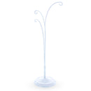 3-Arm Botanical Style White Painted Metal Ornament Display Stand 12 Inches (Poland)