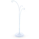3-Arm Botanical Style White Painted Metal Ornament Display Stand 12 Inches (Poland)