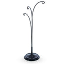 3-Arm Botanical Style Black Painted Metal Ornament Display Stand 12 Inches (Poland)