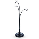 3-Arm Botanical Style Black Painted Metal Ornament Display Stand 12 Inches (Poland)