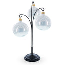 3-Arm Botanical Style Black Painted Metal Ornament Display Stand 12 Inches (Poland)