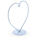 Heart-Shaped Twisted Silver Metal Ornament Display Stand 6.2 Inches (Poland)