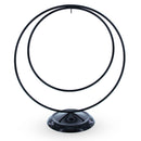 Contemporary Double Circle Black Painted Metal Ornament Display Stand 8.2 Inches (Poland)