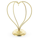 Double Wire Heart Twisted Gold Metal Ornament Display Stand 7.8 Inches (Poland)