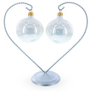 Open-Top Heart Twisted Silver Metal Ornament Display Stand 9 Inches (Poland)